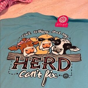 NWT girlie girl Blue T-shirt size medium